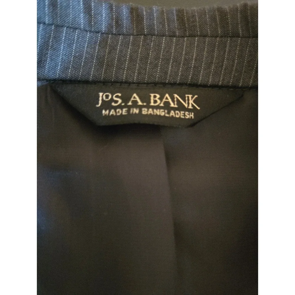 Jos. A. Bank Mens‎ 40L Wool Pinstripe 2-Piece Suit Charcoal Grey Pants 34×34
